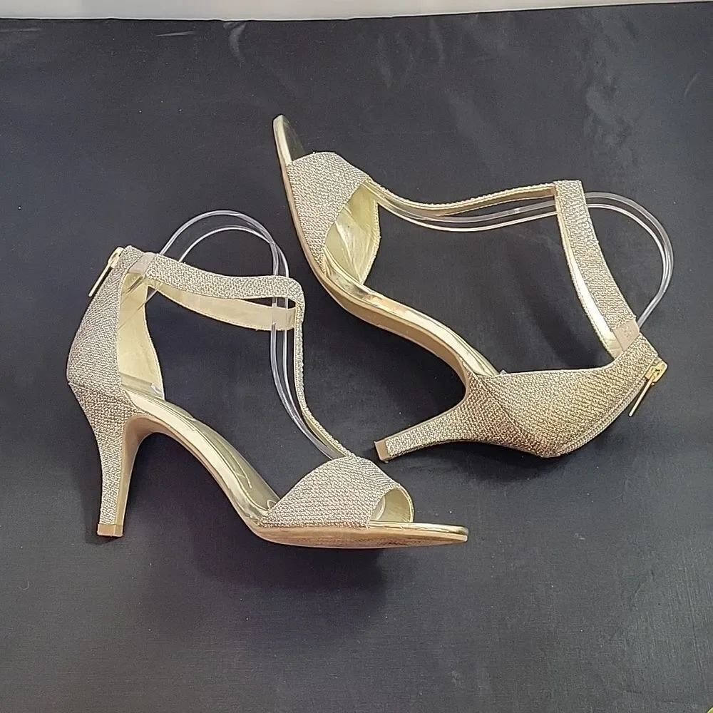 BANDOLINO GLITTER-MESH &RHINESTONES ZIPPER CLOSURE SANDAL - Picture 8 of 11